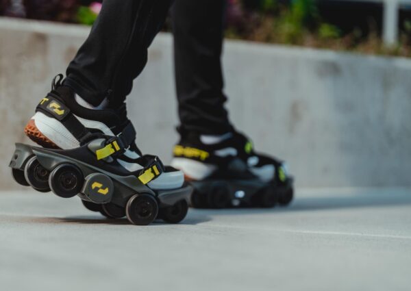 photo of feet wearing roller blades